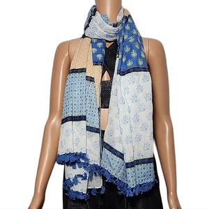 Hinge Womens Multicolored Floral  scarf one size 100% Catton L68" x W42"‎  NWT